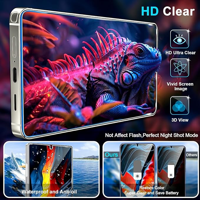 3 Pack Privacy Screen Protector for Samsung Galaxy s25 ultra Tempered Glass + 2 Pack Camera Lens Protector, True 25°Anti Spy, Military Grade Shatterproof, 9H+ Hardness, Auto Alignment Frame 6.9"