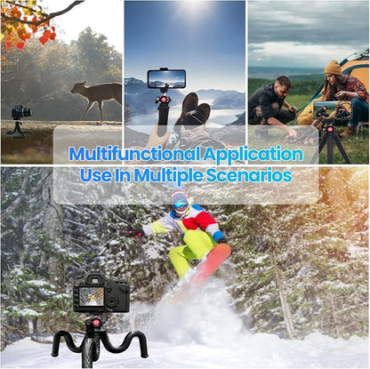 Tripod for iPhone, Goocong Flexible Tripod for Phone Camera with Cell Phone Mount for Samsung Google Smartphone, DSLR Camera