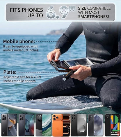 Gen 5th Diving Phone Case for iPhone 17 16 15 14 13 12 11 Pro Max Galaxy S25 S24 S23 Ultra, [98ft/30m] Waterproof Shellbox Underwater Camera Housing, Professional for Scuba Snorkeling (Gray)