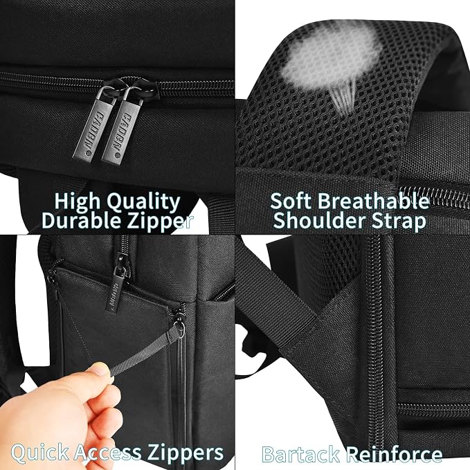 CADeN Camera Backpack Bag with 15.6" Laptop Compartment USB Charging Port, Waterproof Camera Case for DSLR Mirrorless SLR Cameras, Compatible for Sony Canon Nikon Camera and Lens Tripod Accessories