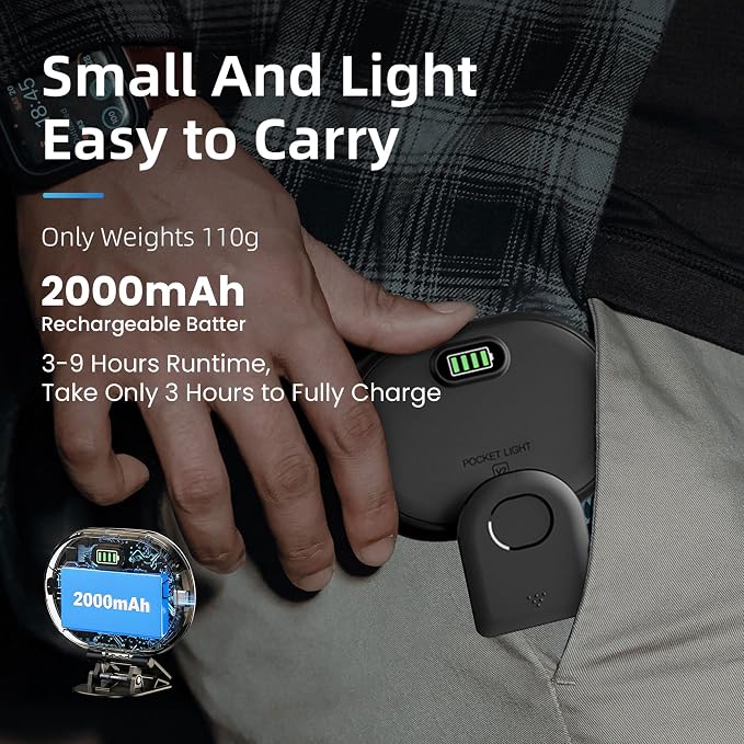 Portable Selfie Light Rechargeable 2000mAh 2700-6500K, Phone Light with Silicon Clip Type-C, 3 Color Modes for Phones Cameras Laptops iPads Perfect for Makeup Video Calls TikTok & Vlogs