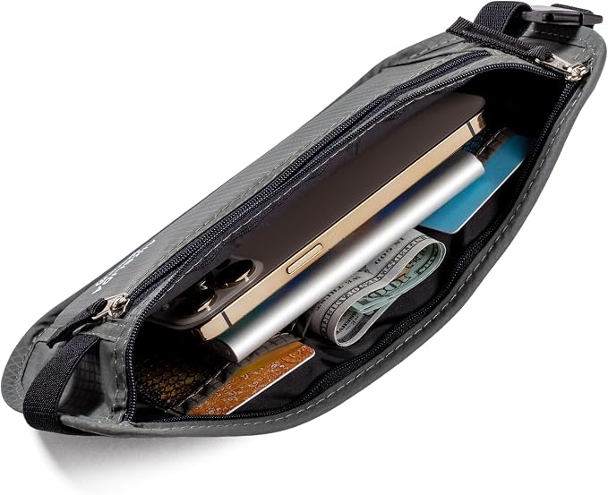 RFID Blocking Passport Holder - Money Belt & Travel Wallet, Travel Belt Bag Fanny Pack for Women Men