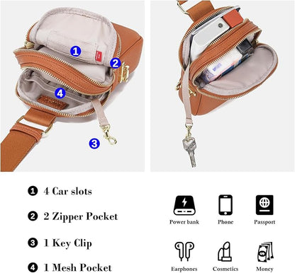 INICAT Small Sling Bag for Women Everyday & Travel Crossbody Bags Lightweight Cross Body Purses Vegan Leather