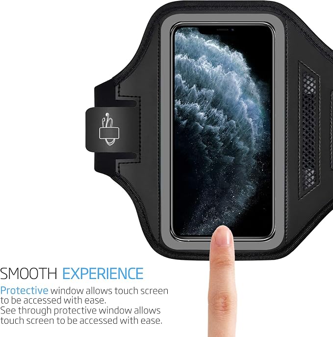 Cell Phone Armband Case for iPhone 15, 14, Pro with Adjustable Band & Key Holder for Running, Exercise and Recreation