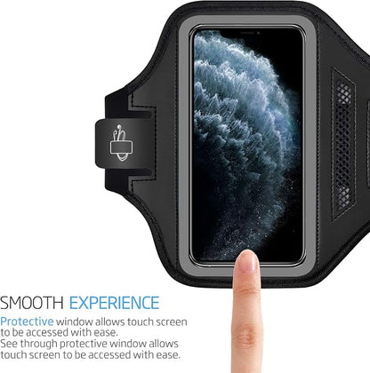 Cell Phone Armband Case for iPhone 15, 14, Pro with Adjustable Band & Key Holder for Running, Exercise and Recreation