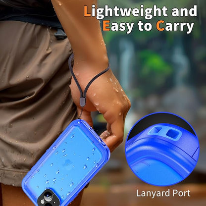 Cozycase for iPhone 15 Waterproof Shockproof Dustproof Case - Heavy Duty/360 Full Body/Military Grade/Protective/Rugged 【8FT Drop Proof】 Built in Screen/Camera Protector with Lanyard Blue