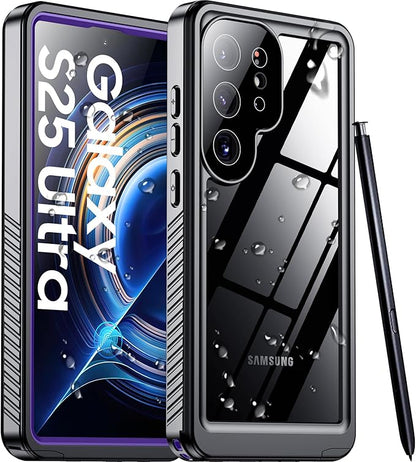 Temdan Designed for Samsung Galaxy S25 Ultra Case Waterproof, Built-in Lens & Screen Protector Military Grade Shockproof Dropproof IP68 Underwater Full Body Phone Case for Galaxy S25 Ultra 6.9"-Purple