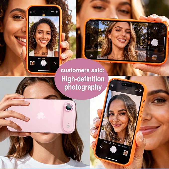 Compatible for iPhone Air Camera Lens Protector Bling, Cute Sparkle Glitter Camera Cover for Women, Individual Ring, Anti-Scratch 2 Pack Protectors for 17 Air (1 Rugular Use + 1 Extra), Pink