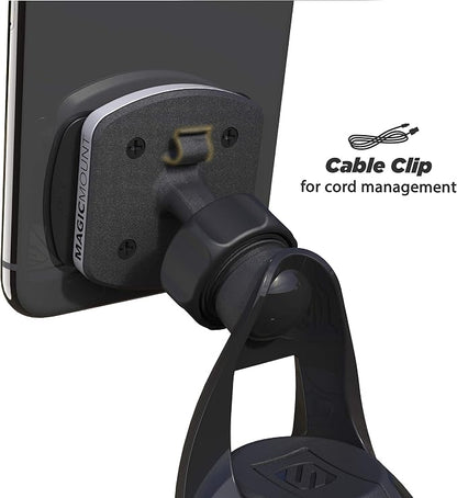 Scosche MPWD2-XTPR MagicMount Pro Universal Magnetic Phone Holder, Suction Cup Phone Mount for Car or Desk, Black/Silver