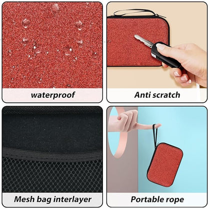 Luxury Phone Charger Case Storage Sets Wire Saver Cable Protector with Travel Storage Bag, Soft Sparkle Cable Charger Protector Cord Organizer for iPhone (Glitter Red)