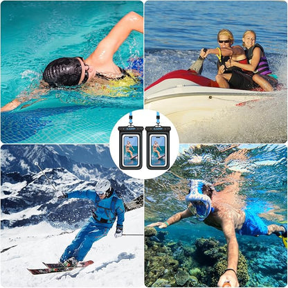 Waterproof Phone Pouch Floating 2 Pack, IP68 Dry Bag Compatible with iPhone 17 16 15 14 Pro Max, Underwater Phone Case for Snorkeling Beach Swimming Cruise Travel Essentials
