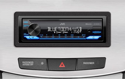 JVC KD-SX27BT Car Stereo with Bluetooth, 100W Digital Media Receiver, 1.5A USB to Charge Devices, Single DIN Head Unit, AM/FM, Aux-in, JVC Remote App