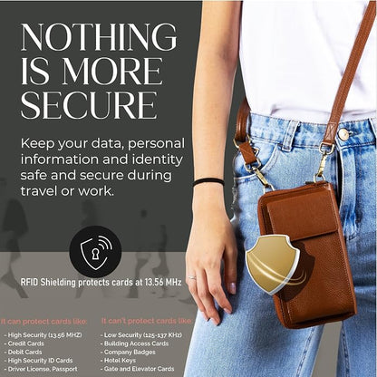 BULL GUARD Crossbody Leather Wallet Phone Purse, Anti Theft and RFID Blocking, Elegant Design for Travel