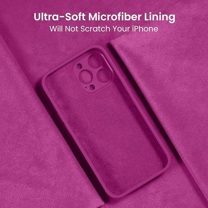 FireNova Designed for iPhone 15 Pro Case, Silicone Upgraded [Camera Protection] Phone Case, Soft Anti-Scratch Microfiber Lining Inside, 6.1 inch, Shocking Pink