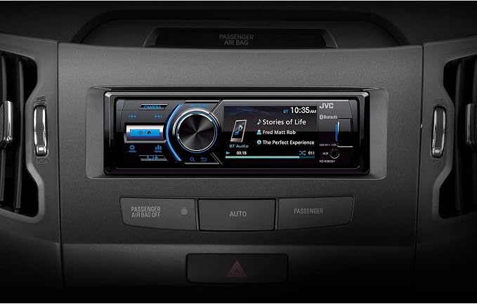JVC - KD-X560BT - Digital Media Car & Marine Bluetooth Receiver iPhone/Android/USB/AUX Car Stereo with Rear Camera Input