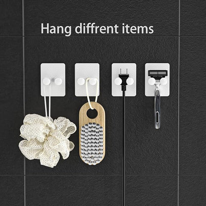 2-Pack Adhesive Shower Caddy, Shower Shelves with Hooks, No Drilling Shower Racks for inside shower & Kitchen Storage