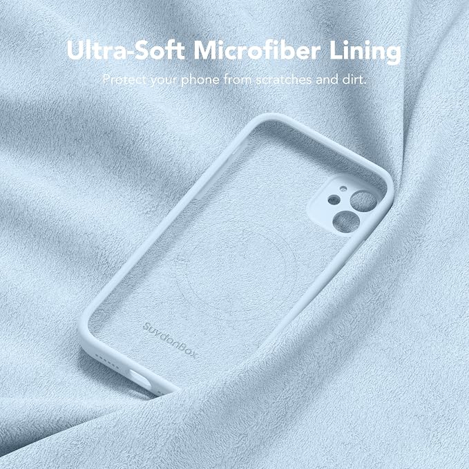Magnetic for iPhone 11 Phone Case Silicone, Compatible with MagSafe, [Full Camera Protection][Screen Protector] Slim Shockproof Protective Case for iPhone 11 6.1", Light Blue