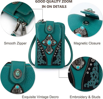 Montana West Small Crossbody Bags for Women Western Handbag with Cash Slots