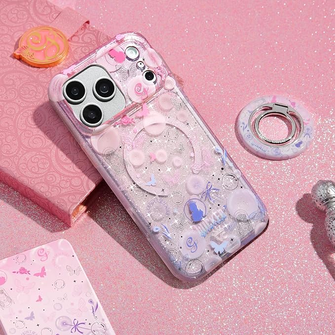 VELVET CAVIAR Compatible with MagSafe Phone Grip 2.0 | Cute Magnetic Ring Holder | Finger Loop Kickstand | Pop On Accessory for iPhone 17, 16, 15, 14, 13, 12 | Glinda's Bubble