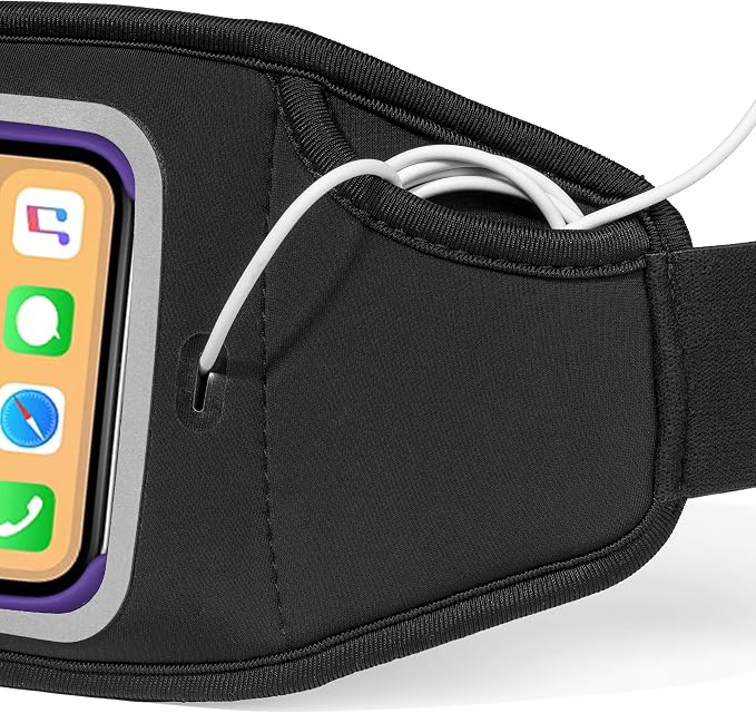 Sporteer Zephyr Ultra-Slim Running Belt - Minimalist Waist Pack for iPhone 17, 16, 15 Pro Max, Plus, Galaxy S26, S25 - Low-Profile Fitness Pouch for Slim Cases & Bare Phones