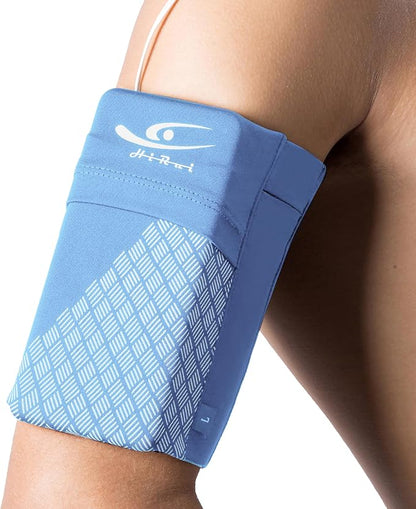 HiRui Universal Sports Armband Cell Phone Armband Sleeves Running Armband for Exercise Workout, Compatible with iPhone 17/17Plus/Pro/16/15/15Plus/14 Samsung Galaxy All Phones (Small, Blue)