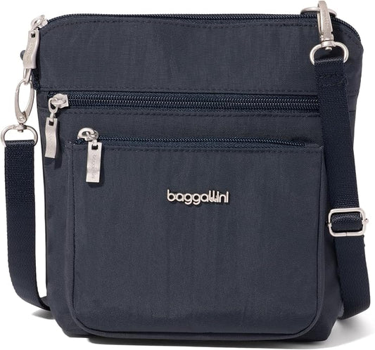 Baggallini Modern Pocket Crossbody Bag for Women, 8.5"x8.5" Handbag Purse with RFID, Lightweight Water-Resistant