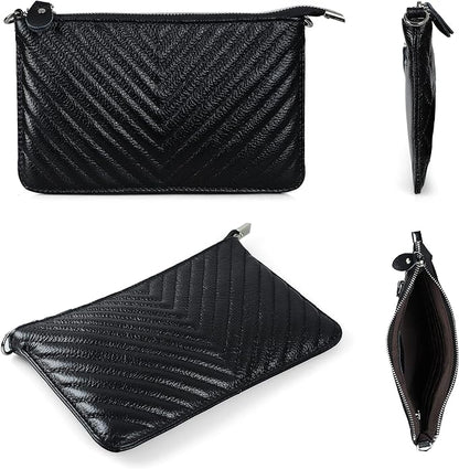 befen Genuine Leather Wristlet Clutch Wallet Purses Small Crossbody Bags for Women with RFID Blocking Card Slots