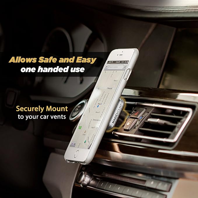 Scosche MPVB MagicMount Pro Magnetic Car Phone Holder - Strong Magnet Mount for iPhone and Android - Secure Magnetic Mount for Car Air Vent - Universal 360° Adjustable Mobile Cell Holder