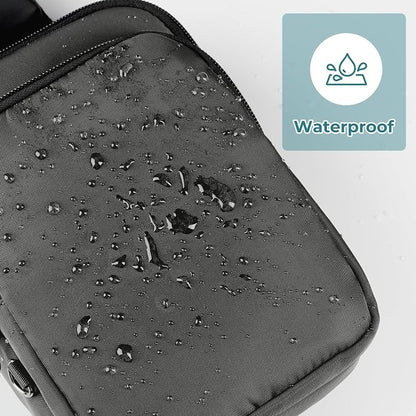 BROADREAM Mini Crossbody Sling Bag, Small Chest Bags Dual Pocket with Zipper Lock, RFID Blocking & Water Resistant Women Men