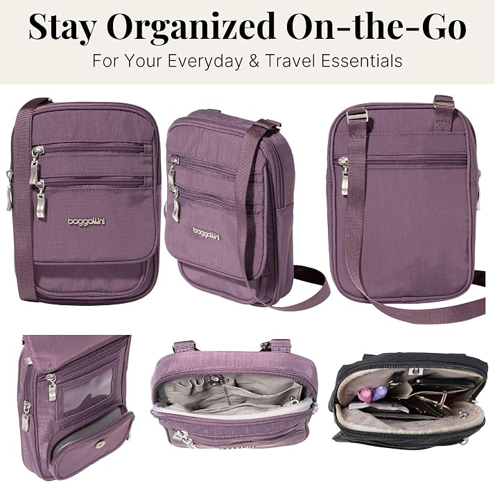 Baggallini Journey Crossbody Bags for Women 9x6 Small Lightweight Travel Handbag W/RFID