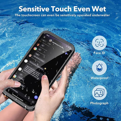 ANTSHARE Waterproof Case for iPhone 15 Pro Max, with [Built-in Privacy Screen Protector] [IP 68 Underwater], Anti-Peeping Adsorption Full Body Double Protective Case for iPhone 15 Pro Max, Black