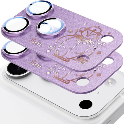 2 Pack Camera Lens Protector for iPhone 17 Pro,Leo Pattern, AR 360-Degree Protection,Drop Protection,Anti Scratch Full-Coverage,Camera Transmfttance HD,Easy Installation,Purple