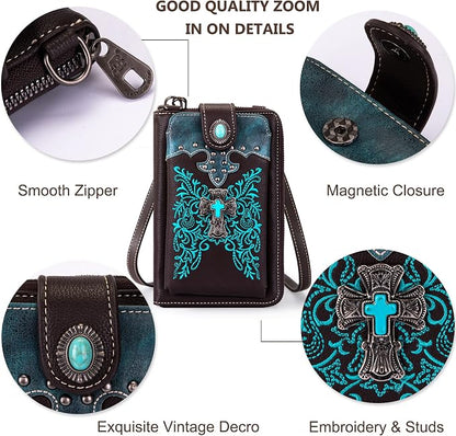 Montana West Small Crossbody Bags for Women Western Handbag with Cash Slots