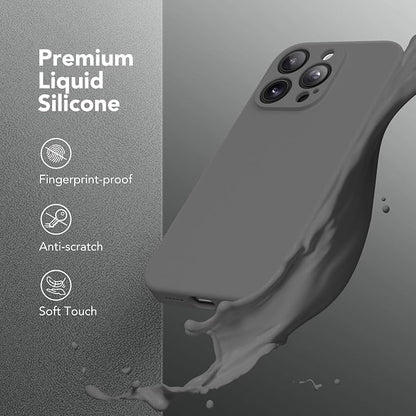 Magnetic for iPhone 15 Pro Max Case, Compatible with MagSafe, [Full Camera Protection][Screen Protector] Silicone Shockproof Protective Phone Case for iPhone 15 Pro Max 6.7", Dark Gray