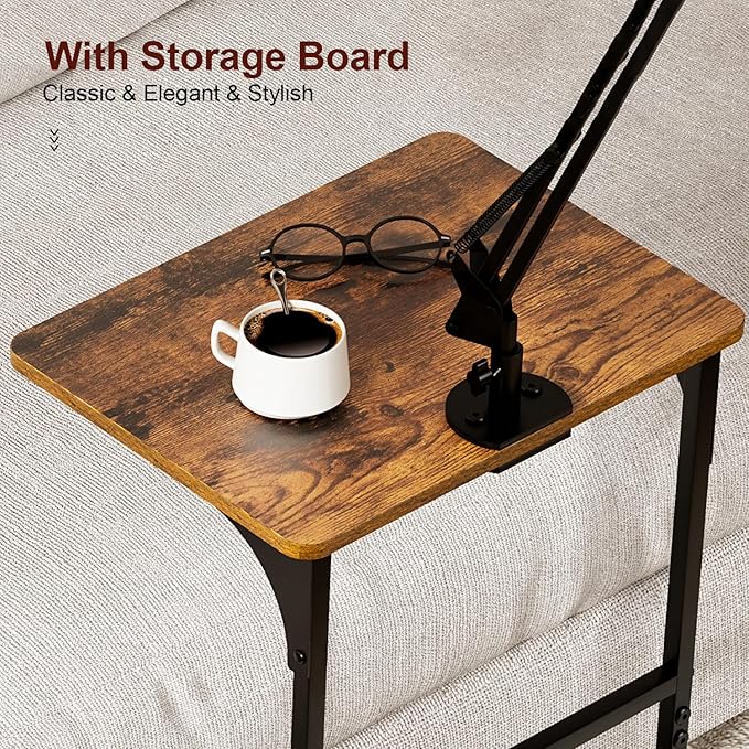 Floor Kindle Tablet iPad Stand with 2-Tier Storage Shelves,Angle Height Adjustable iPad Tablet Kindle Holder for Bed with 360-Degree Rotating Wheels, Compatible with 4.7"-13" Kindle Cell Phone iPhone