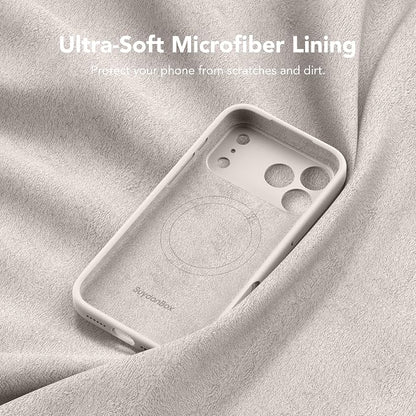 Magnetic for iPhone 17 Pro Max Case, Compatible with MagSafe, [Full Camera Protection][Screen Protector] Silicone Shockproof Protective Phone Case for iPhone 17 Pro Max 6.9", Stone