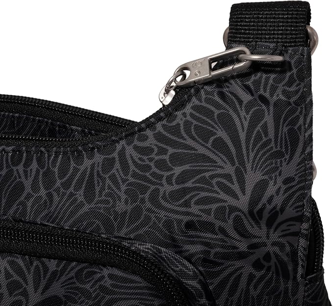 Baggallini Securtex Anti-theft Crossover Crossbody Bag 11”w X 8.5”h, Rfid, Built-in Wallet, Locking Zippers