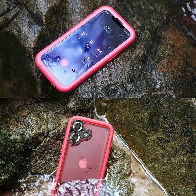 SPORTLINK for iPhone 16 Waterproof Case - Shockproof Dustproof Case with Built-in Clear Screen Protector, Full Body Heavy Duty Sealed Protective Cover for i Phone 16 6.1" Pink