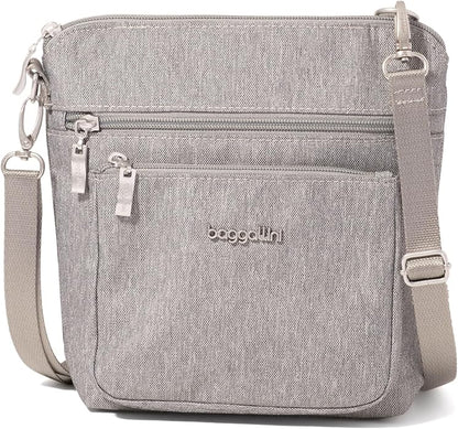 Baggallini Modern Pocket Crossbody Bag for Women, 8.5"x8.5" Handbag Purse with RFID, Lightweight Water-Resistant