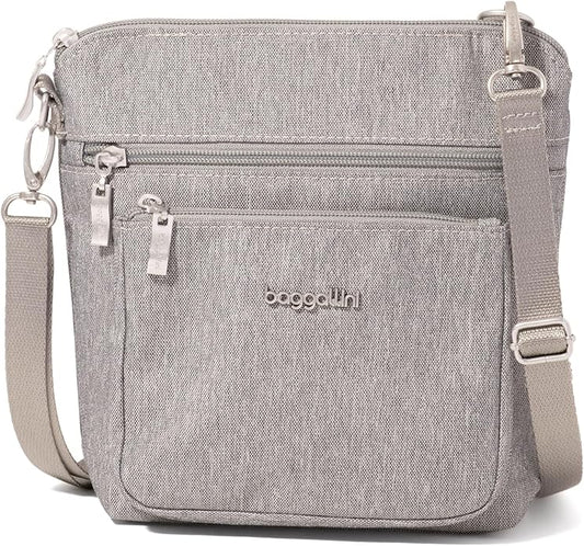 Baggallini Modern Pocket Crossbody Bag for Women, 8.5"x8.5" Handbag Purse with RFID, Lightweight Water-Resistant