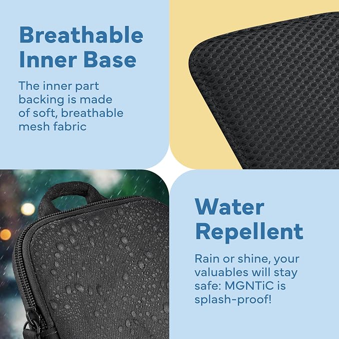 Running Phone Holder – Max Comfort Lightweight Magnetic Pouch for Running & Fitness, Strap-Free Hands-Free Carrier for Waist, Thigh or Chest – Splash Resistant, Breathable – Fits All Phones – Black