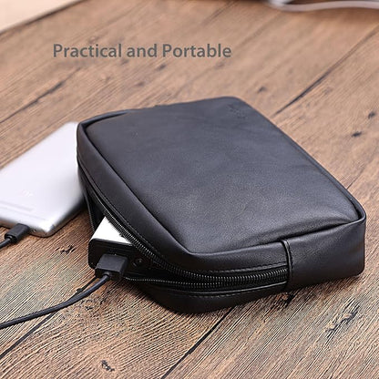 ProCase Accessories Bag Organizer Power Bank Case, Electronics Accessory Travel Gear Organize Case, Cable Management Hard Drive Bag -Black
