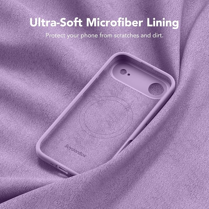 Magnetic for iPhone Air Case, Compatible with MagSafe, [Full Camera Protection][Screen Protector] Silicone Shockproof Protective Phone Case for iPhone 17 Air 6.5", Light Purple