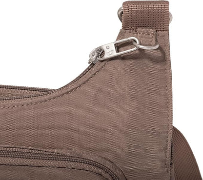 Baggallini Securtex Anti-theft Crossover Crossbody Bag 11”w X 8.5”h, Rfid, Built-in Wallet, Locking Zippers