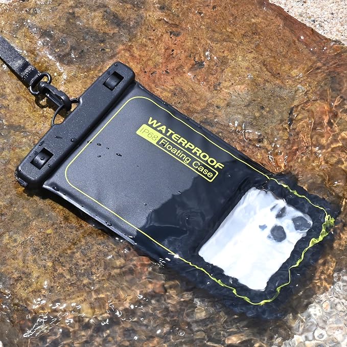 Large Waterproof Phone Pouch Floating, Phone Case Friendly, Up to 7.2'' Cell Phone Dry Bag, IP68 Waterproof Phone Case for iPhone Samsung Galaxy Google, Black