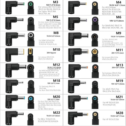 12V 24V Input Laptop Car Charger 16V 18.5V 19V 19.5V 20V DC Power Adapter 90W with 18W QC3.0 USB & 16 Tips 108W Universal for HP Dell IBM Lenovo Acer ASUS Compaq Samsung Sony and More
