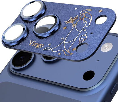 Compatible for iPhone 17 Pro Max Camera Lens Protector, Virgo Pattern, Drop Protection, Anti Scratch Full-Coverage, AR 360-Degree Protection, Camera Transmfttance HD, Easy Installation, Dark Blue