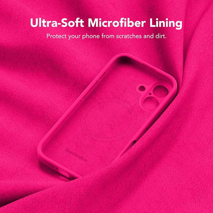 Magnetic for iPhone 17 Case, Compatible with MagSafe, [Full Camera Protection][Screen Protector] Silicone Shockproof Protective Phone Case for iPhone 17 6.3", Hot Pink