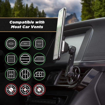 Scosche MM2VP2WDSR-XC0 MagicMount™ Pro Magnetic Car Phone Holder Bundle for Air Vent and Window or Dashboard - Strong Magnetic Mount for iPhone and Android - 360° Adjustable Secure Cell Phone Mounts