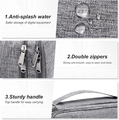 SELLYFELLY Electronic Bag Travel Cable Accessories Bag Waterproof Double Layer Electronics Organizer Portable Storage Case for Cable, Cord, Charger, Phone, Adapter, Power Bank, Kindle, Hard Drives